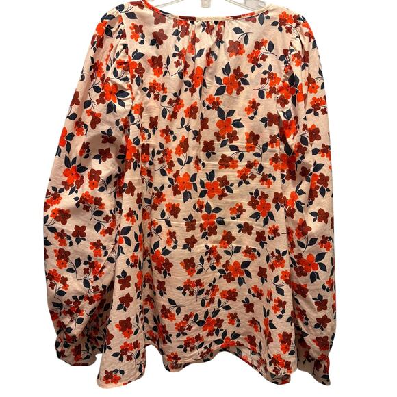 Elizabeth and James Floral Boho Cotton Blouse Smocked Top S - Picture 3 of 10